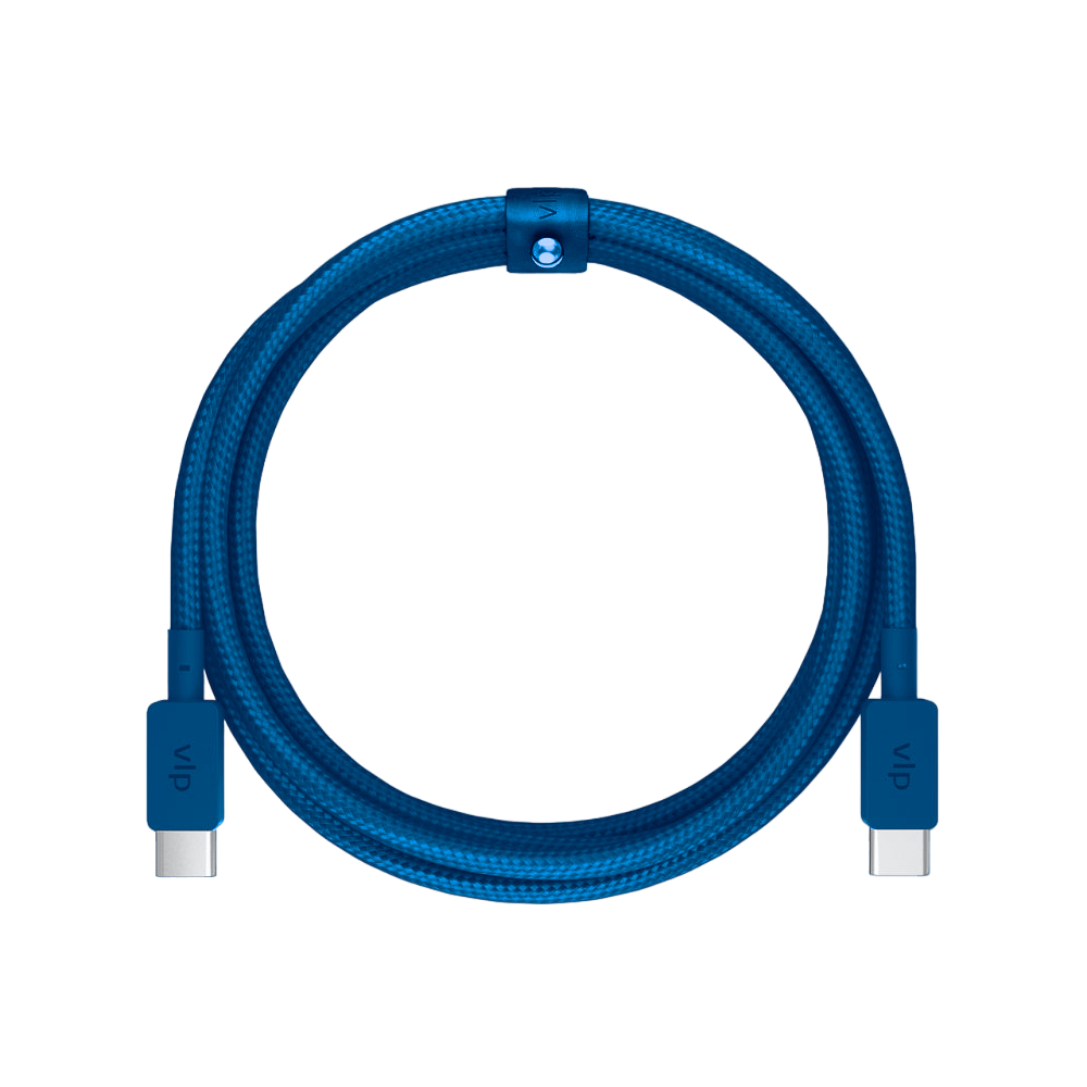 Кабель VLP Nylon Cable USB-C — USB-C, 1.2м. Цвет: тёмно-синий
