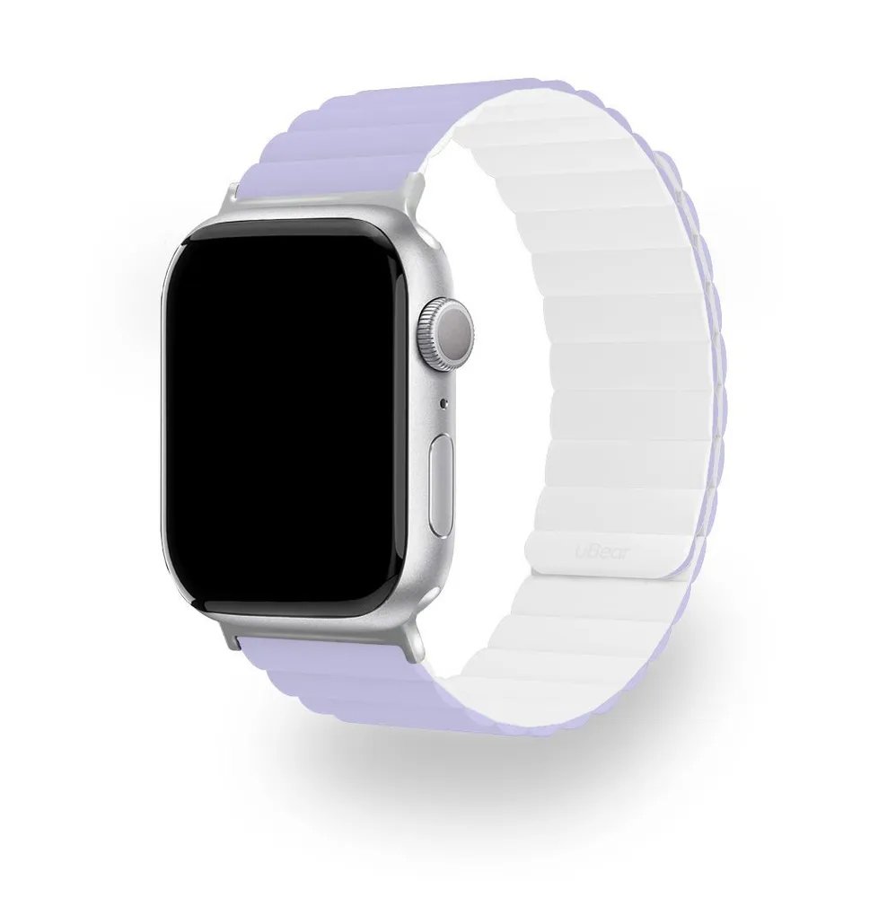 Ремешок силиконовый магнитный uBear Mode для Apple Watch 38/40/41мм. Цвет: лавандовый/белый