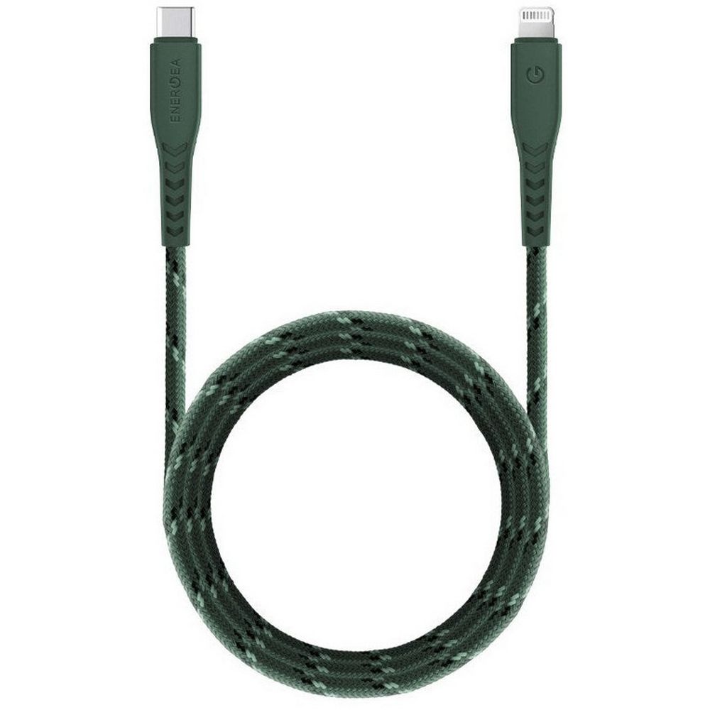 Кабель EnergEA NyloFlex USB-C - Lightning MFI 1.5м. Цвет: зелёный