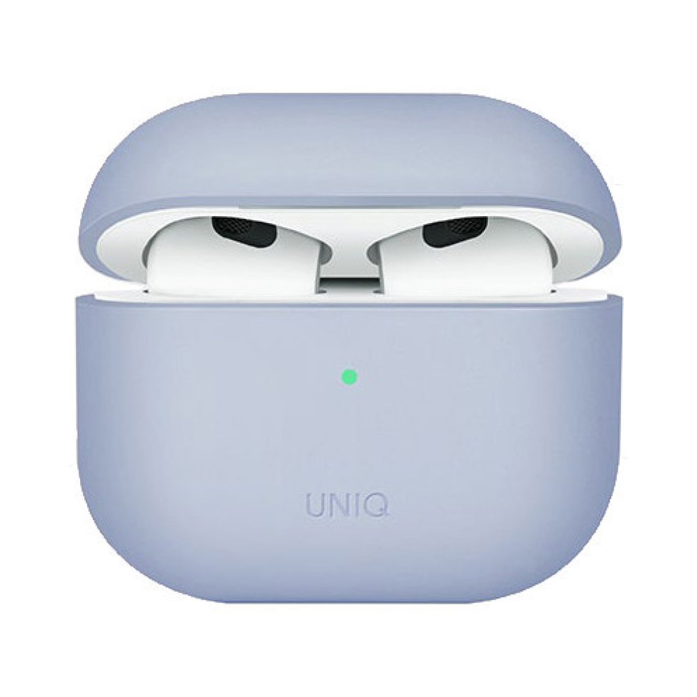 Чехол UNIQ Lino для Airpods 3, силикон. Цвет: синий