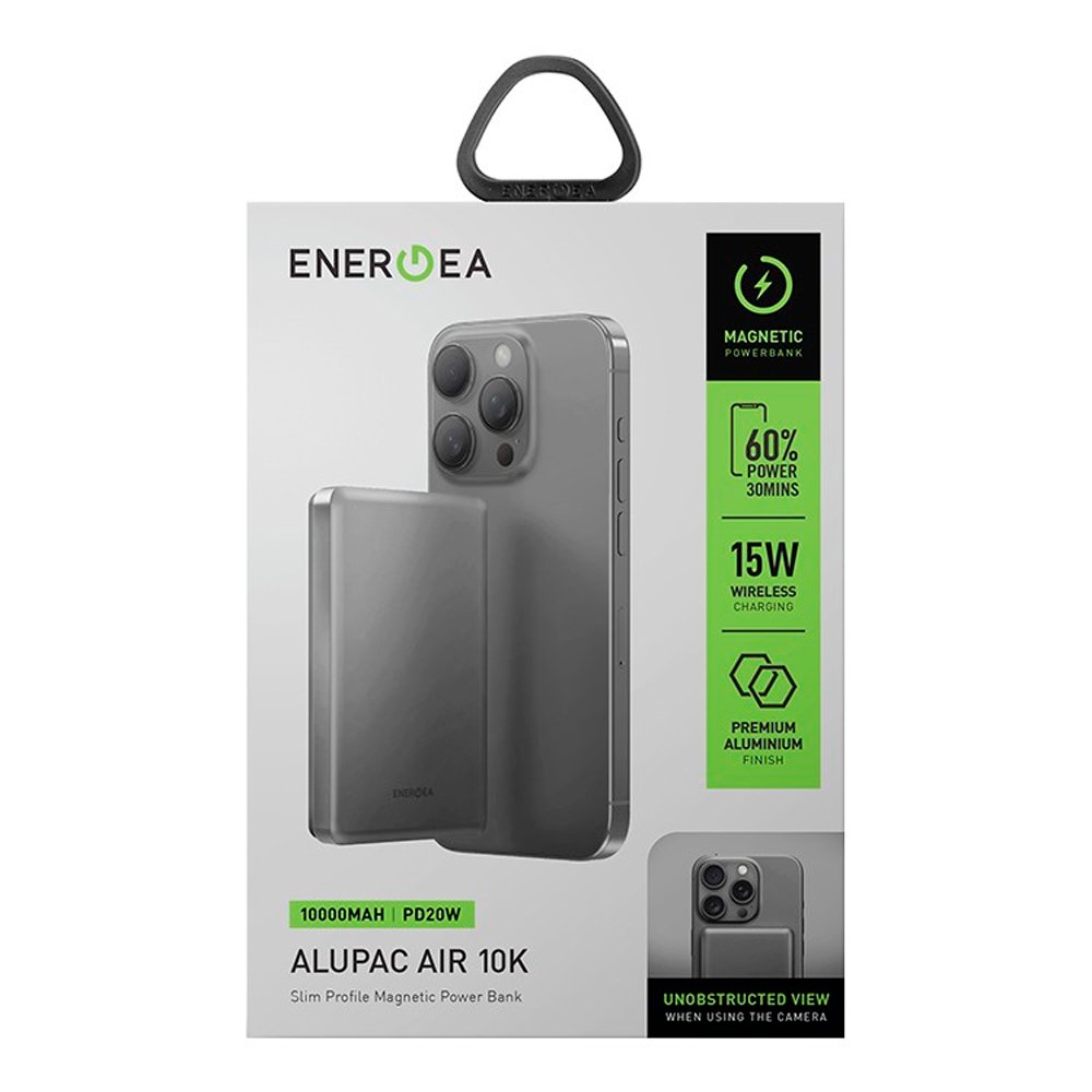 Внешний аккумулятор EnergEA AluPac AIR, 5000, 15W, Type-c 20W, Ultra Light. Цвет: черно-серый