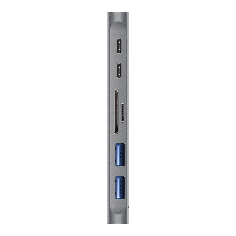USB-хаб EnergEA AluHUB2 MACPRO 2 USB-C, USB-A, HDMI, SD/Micro SD. Цвет: серый