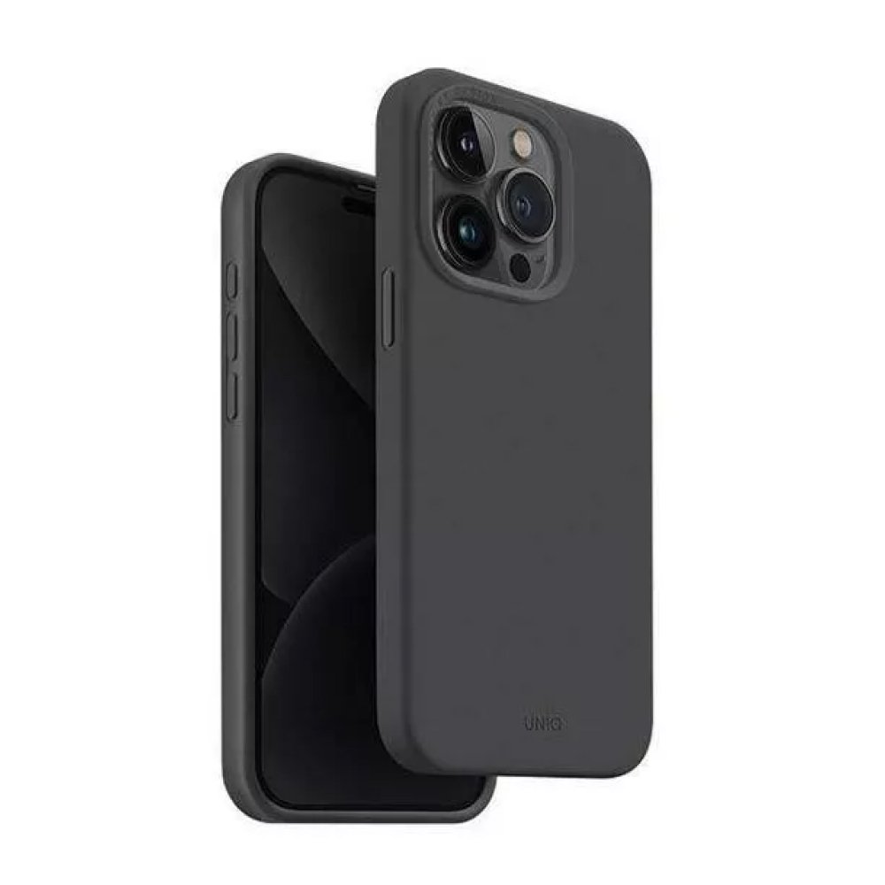 Чехол Uniq LINO MagSafe для iPhone 15 Pro. Цвет: тёмно-серый