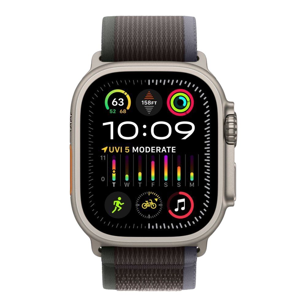Apple Watch Ultra 2, 49мм, ремешок "Походная петля" сине-черного цвета