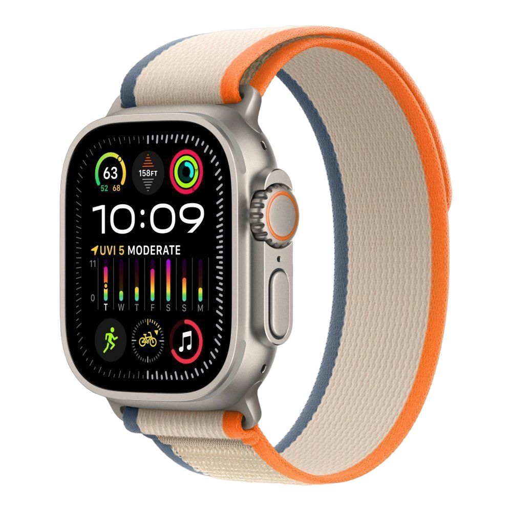 Apple Watch Ultra 2, 49мм, ремешок "Походная петля" оранжево-бежевого цвета