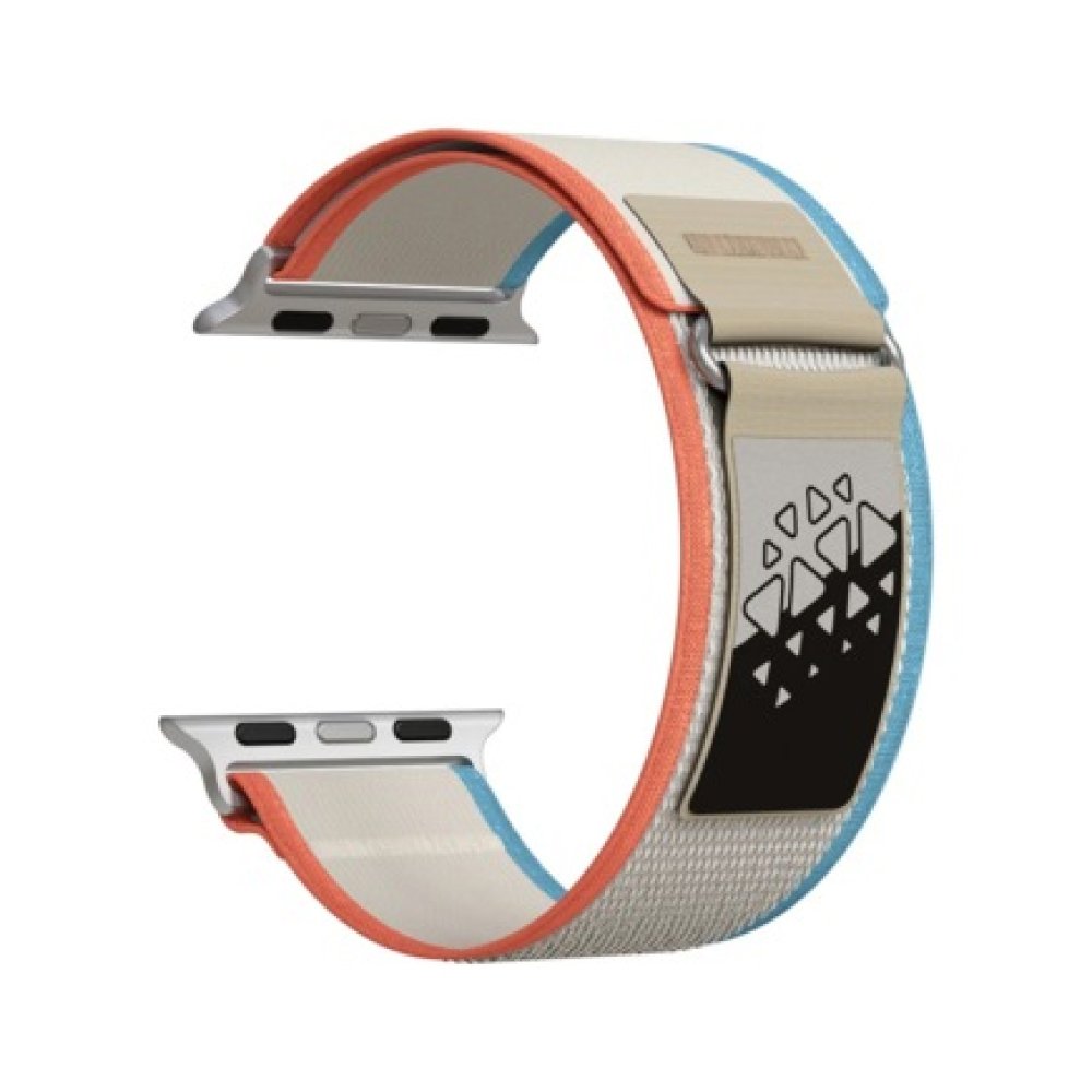 Ремешок нейлоновый Lyambda Premium Meleph для Apple Watch 42/44/45/49мм. Цвет: красный/белый/синий