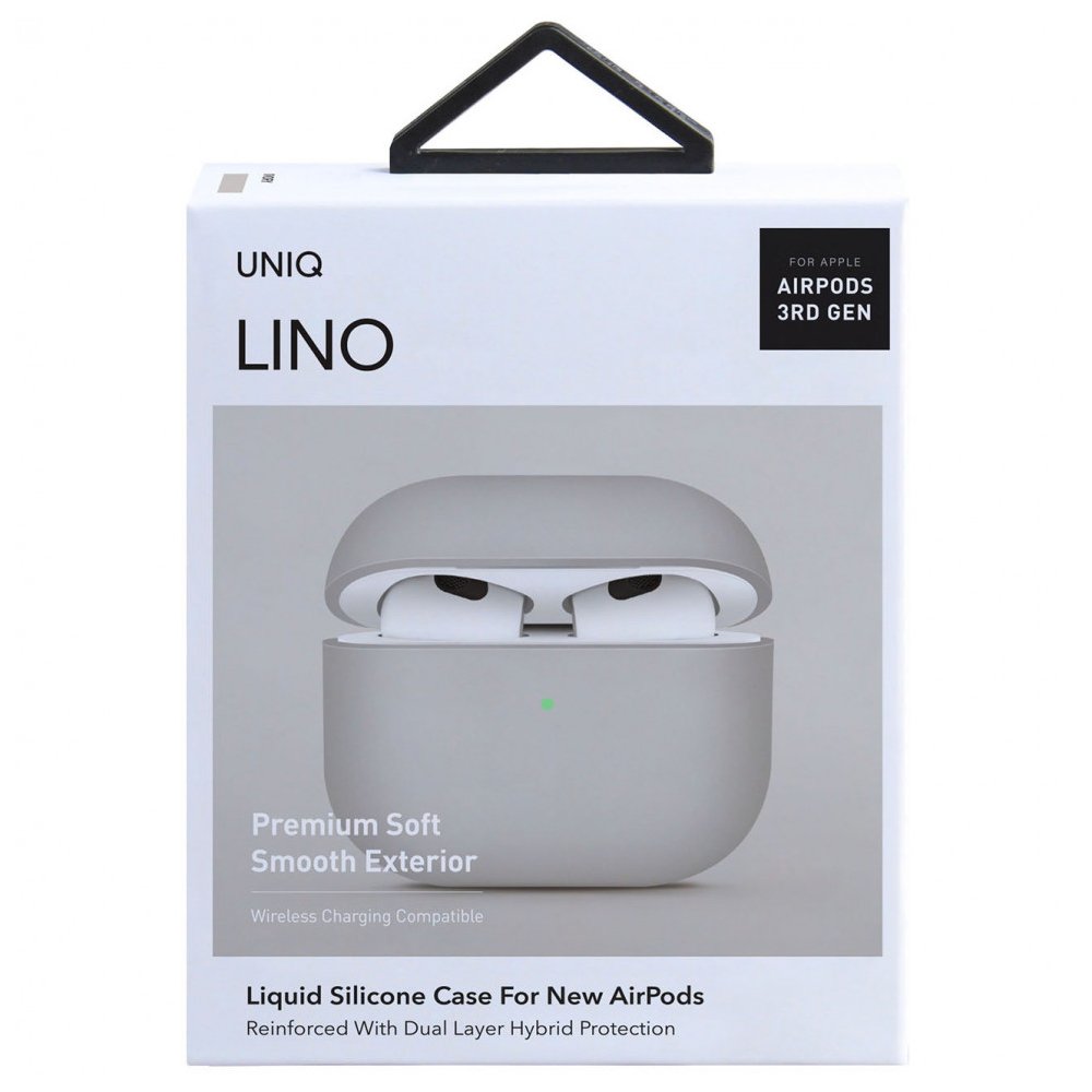 Чехол UNIQ Lino для AirPods 3, силикон. Цвет: бежевый