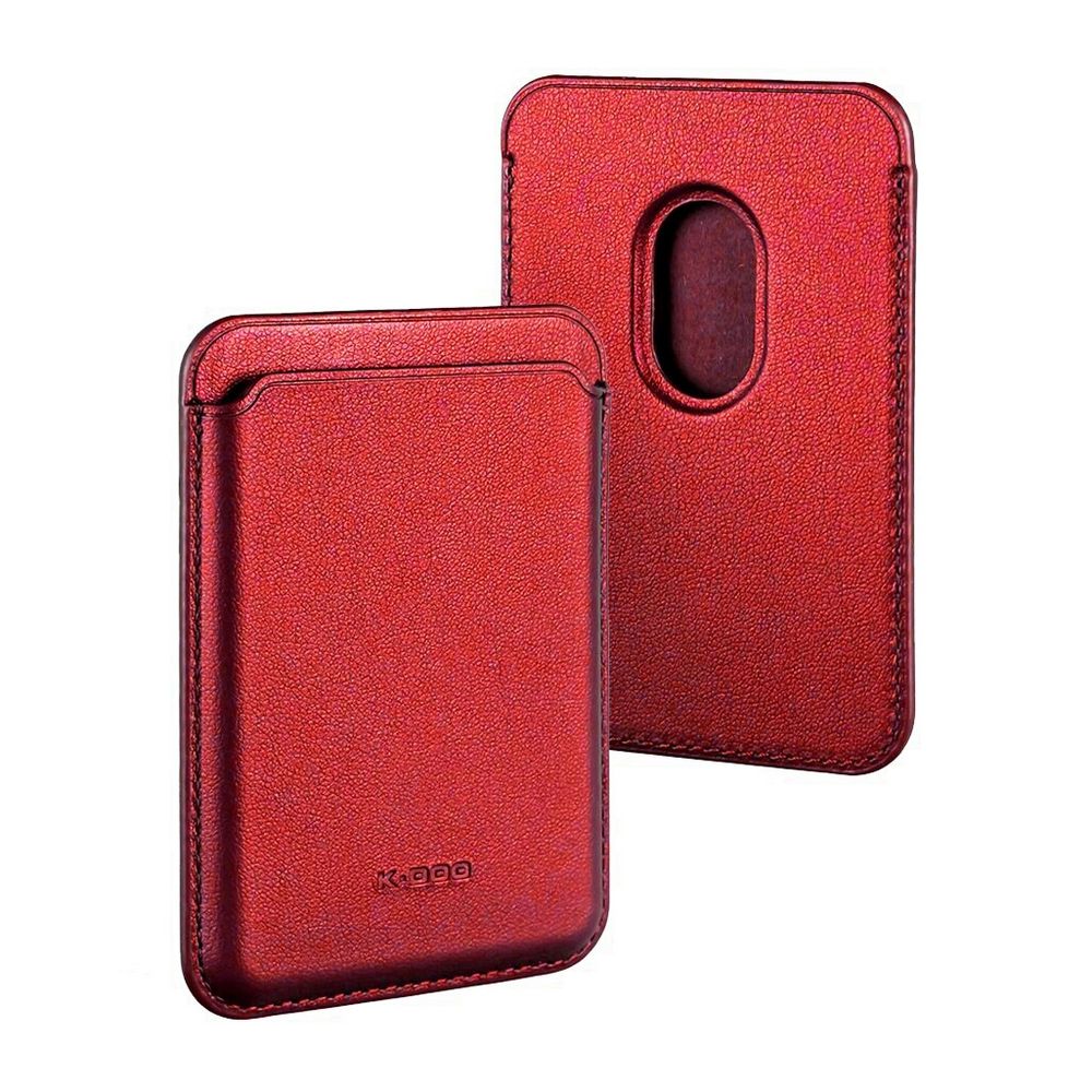 Чехол-бумажник K-Doo Leather Wallet Magsafe, кожаный. Цвет: красный