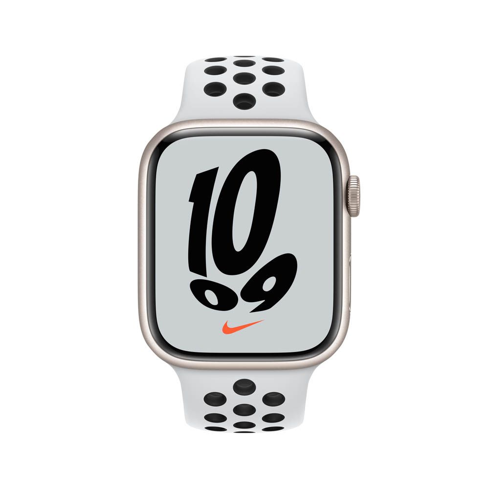 Apple Watch Nike Series 7, 41мм, корпус из алюминия цвета "Сияющая звезда", спортивный ремешок Nike