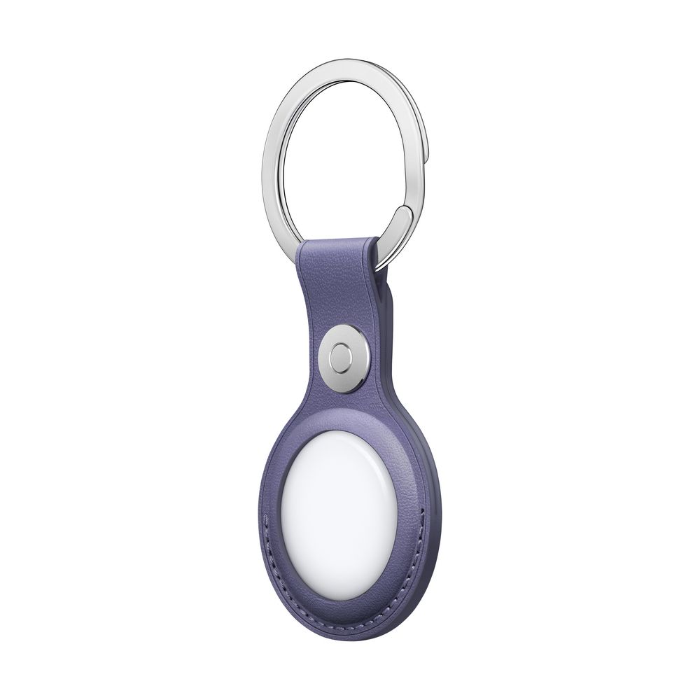 Кожаный брелок для AirTag с кольцом для ключей. Цвет: "Сиреневая глициния"
