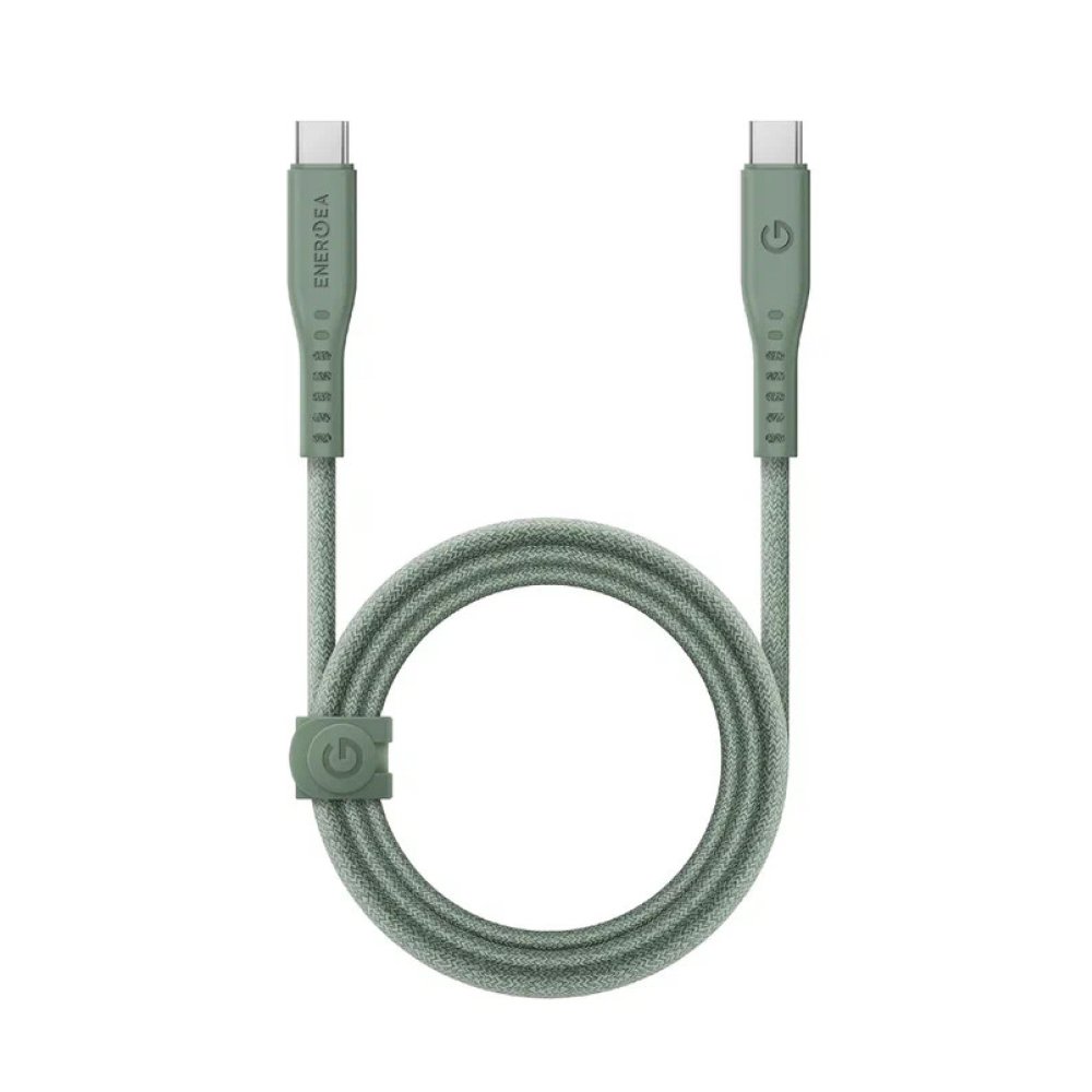 Кабель EnergEA FLOW USB-C — USB-C PD 240Вт, 5A, 1.5 м. Цвет: зелёный