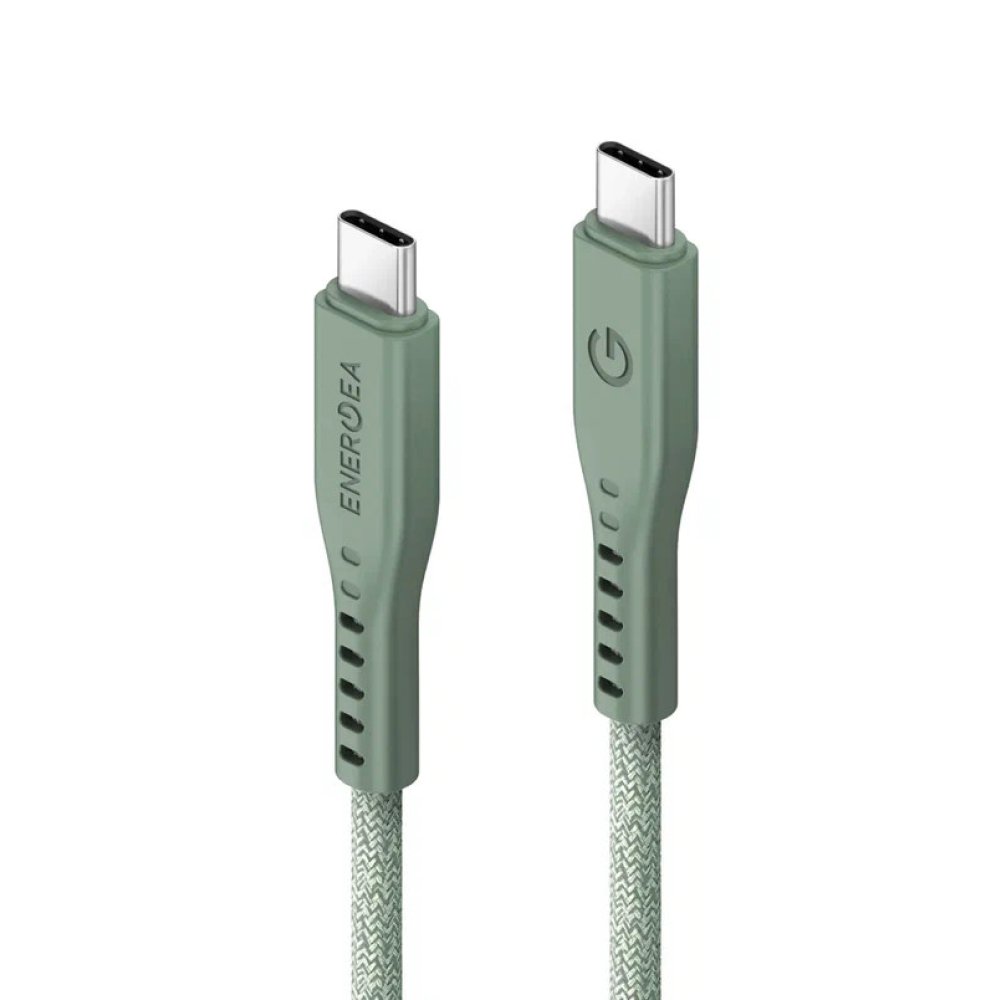 Кабель EnergEA FLOW USB-C — USB-C PD 240Вт, 5A, 1.5 м. Цвет: зелёный