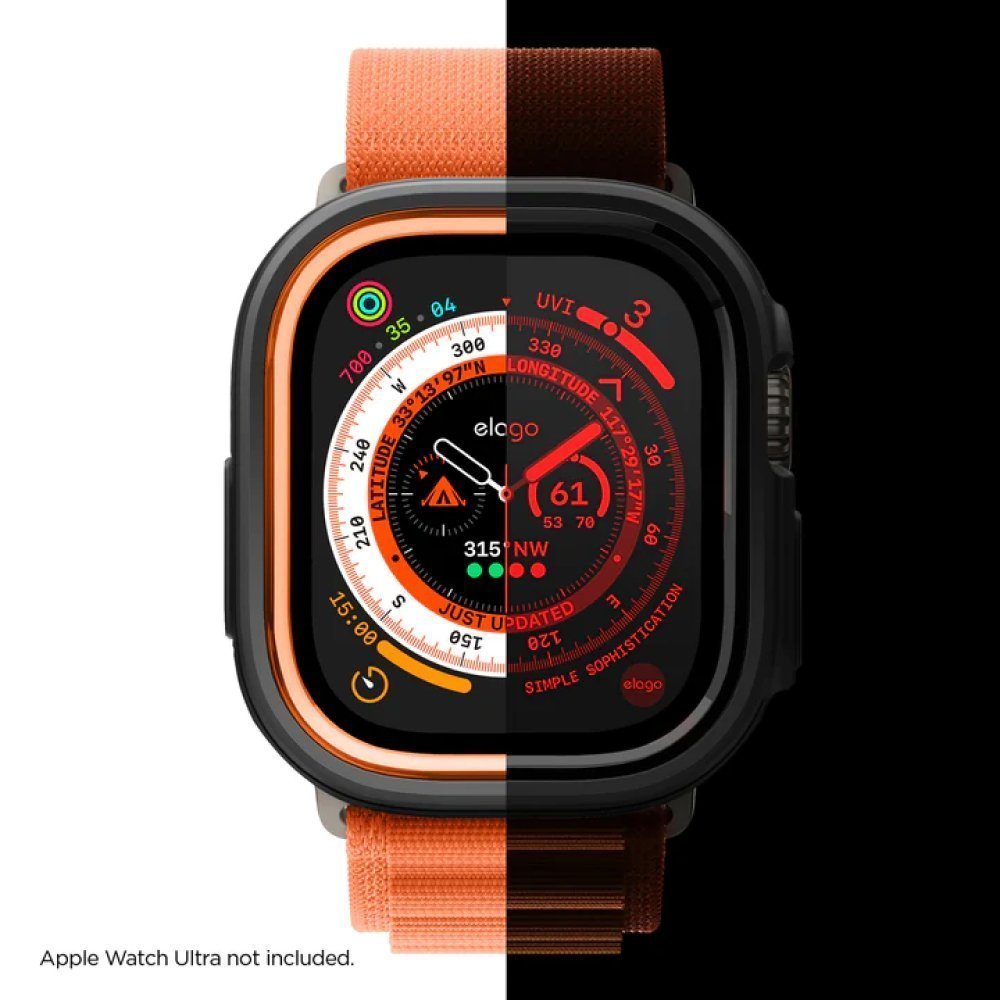 Чехол Elago DUO case для Apple Watch Ultra 49мм. Цвет: прозрачный/оранжевый