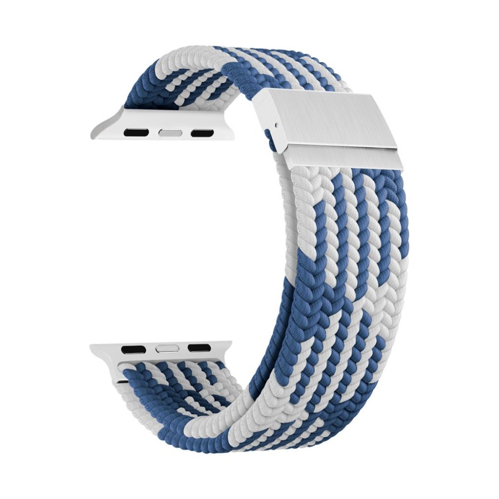 Ремешок нейлоновый Lyambda Pleione для Apple Watch 42/44/45/49мм. Цвет: синий/белый