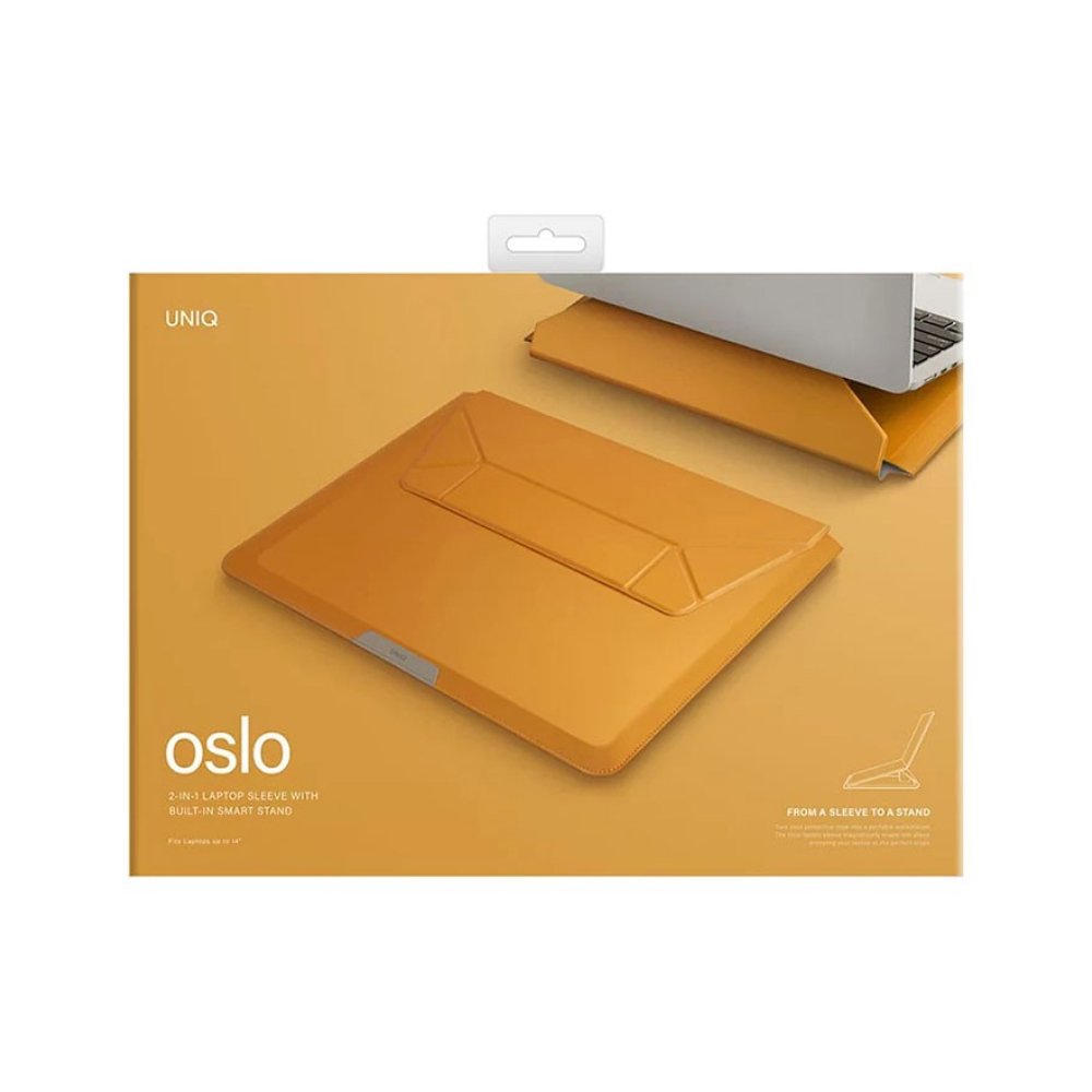 Чехол Uniq Oslo V2 PU leather для ноутбуков 14". Цвет: горчичный