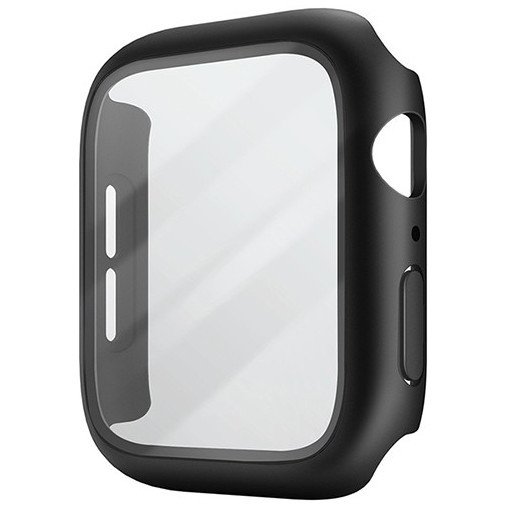 Чехол Uniq Nautic +9H glass влагозащищённый IP68 для Apple Watch 4/5/6/SE 44мм. Цвет: чёрный
