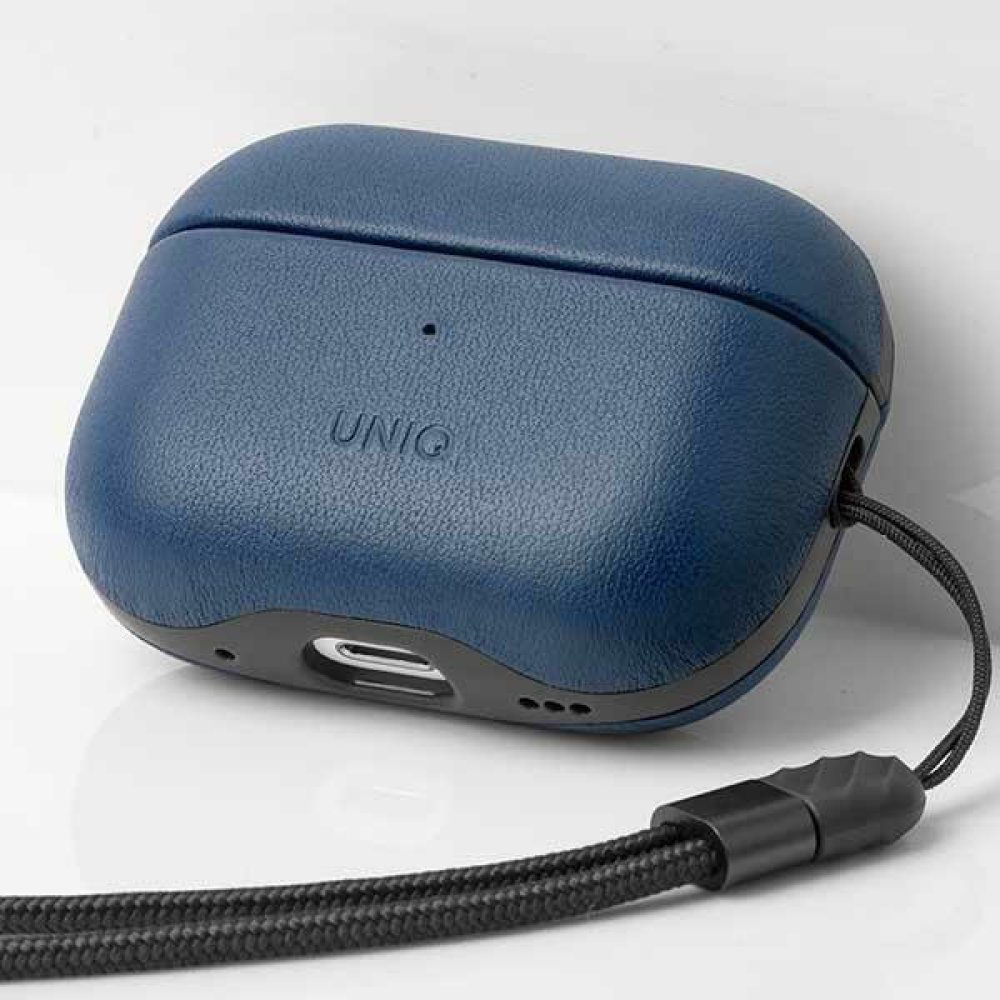 Чехол Uniq Terra для AirPods Pro 2 с ремешком. Цвет: синий
