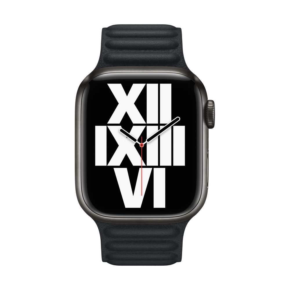 Кожаный браслет Apple для Apple Watch 41мм, размер S/M. Цвет: "Тёмная ночь"