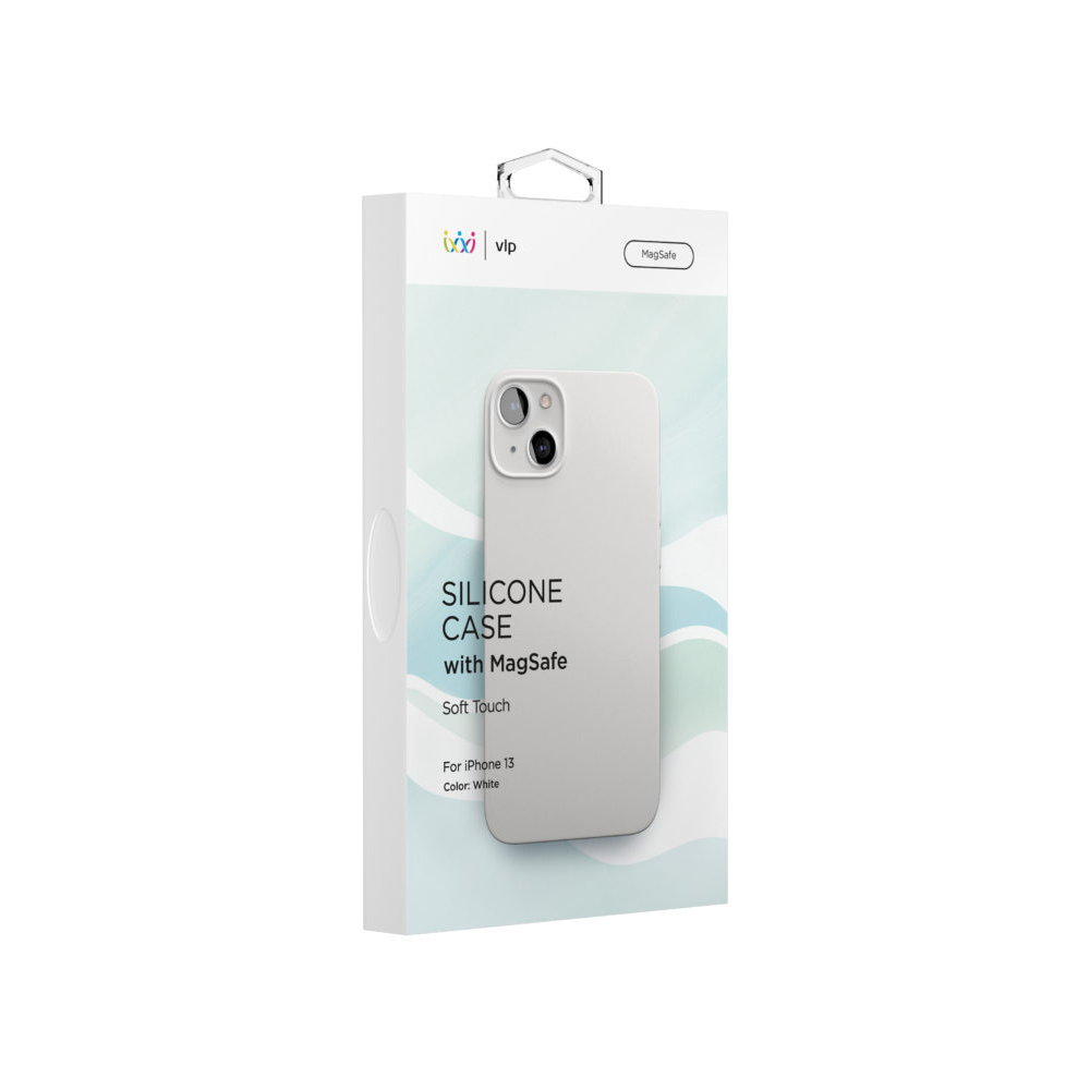 Чехол защитный vlp silicone case с Magsafe для iPhone 14 Plus. Цвет: белый