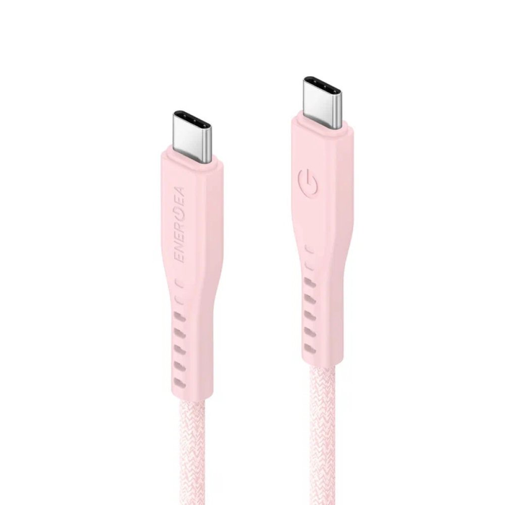 Кабель EnergEA FLOW USB-C — USB-C PD 240Вт, 5A, 1.5 м. Цвет: розовый