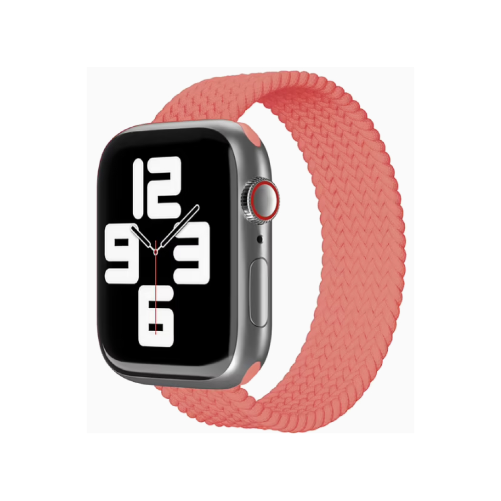 Ремешок нейлоновый плетёный VLP для Apple Watch 38мм/40мм/41мм, S/M, 2 шт. Цвет: коралловый