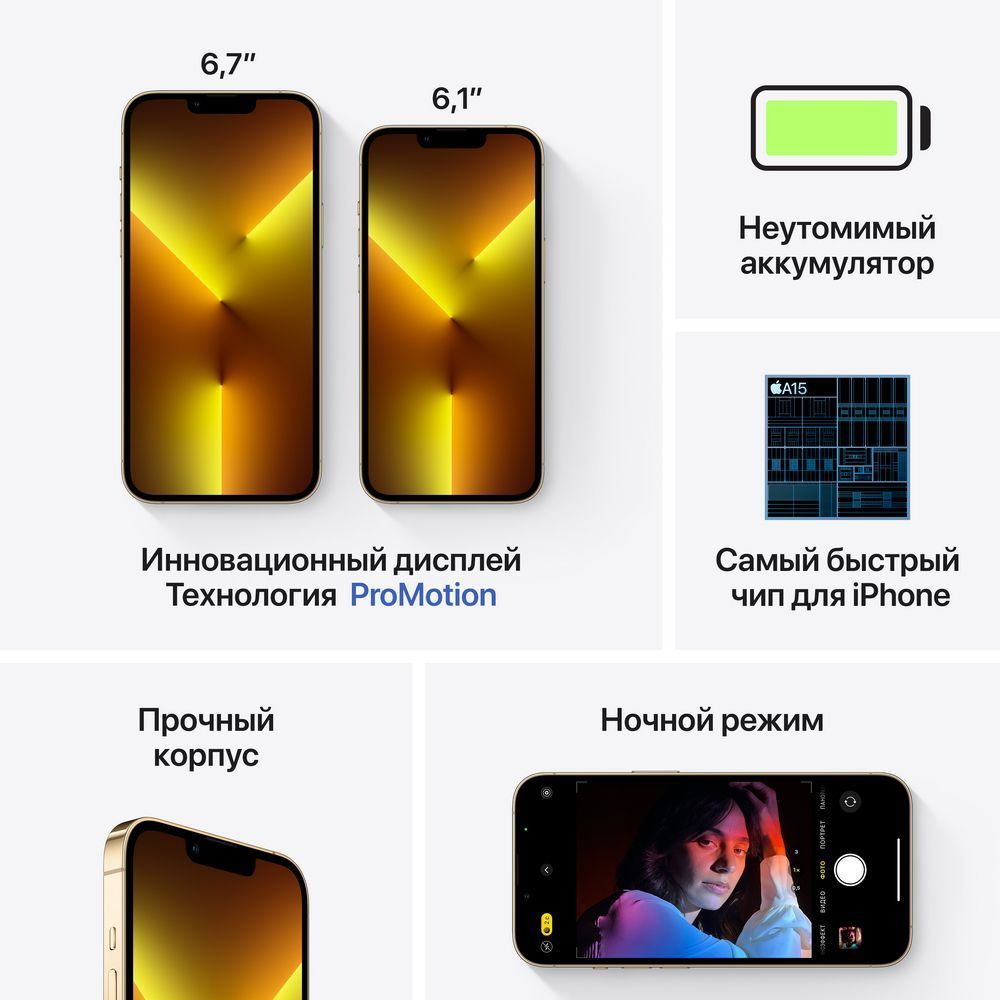 Смартфон Apple iPhone 13 Pro 512 ГБ. Цвет: золотой