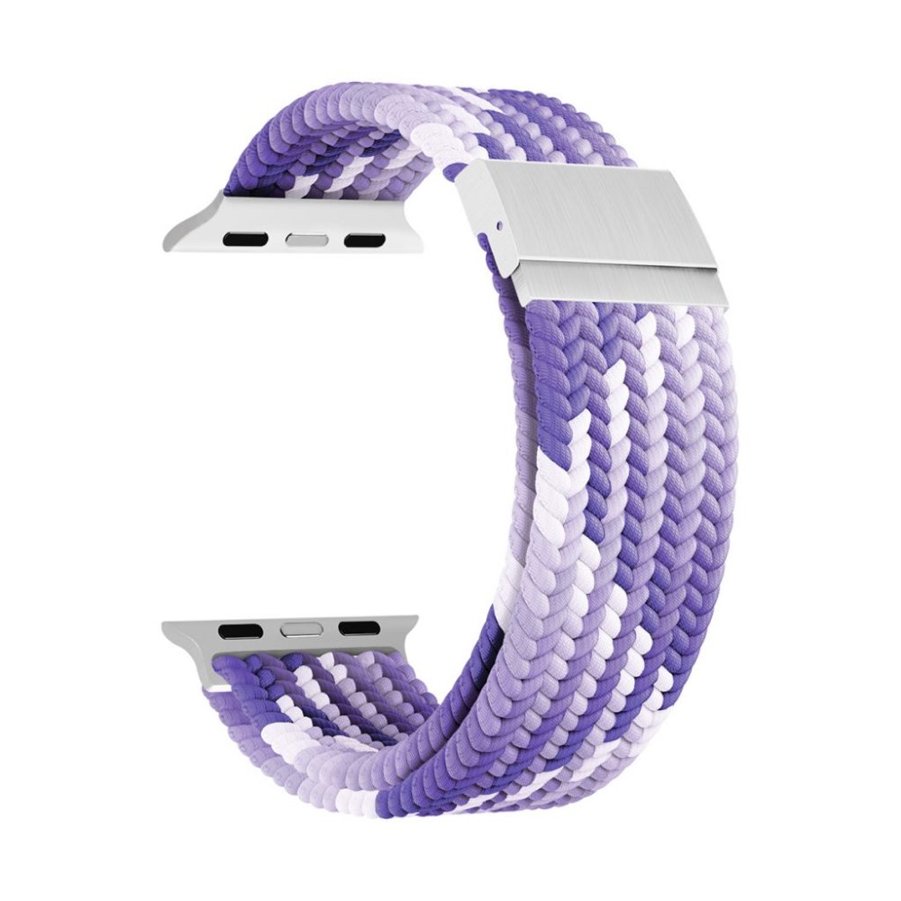 Ремешок нейлоновый Lyambda Pleione для Apple Watch 38/40/41мм. Цвет: фиолетовый/белый