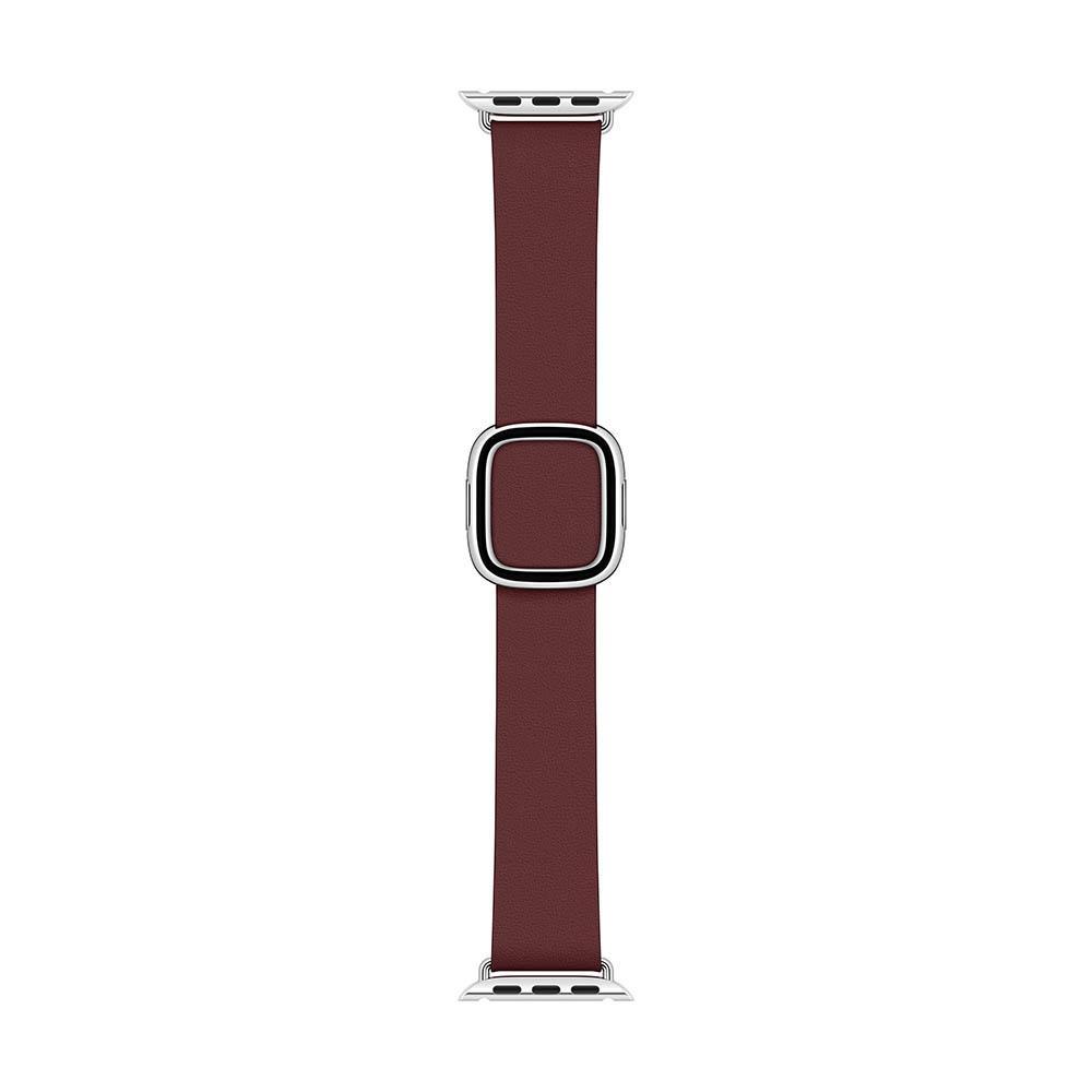 Кожаный ремешок Apple для Apple Watch с современной пряжкой 40мм, M. Цвет: гранатовый