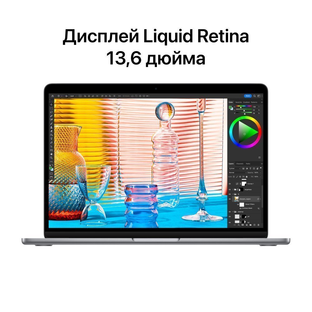 Ноутбук Apple MacBook Air (M2, 2022), 16/256 ГБ SSD, заводская русская раскладка, "Серый космос"