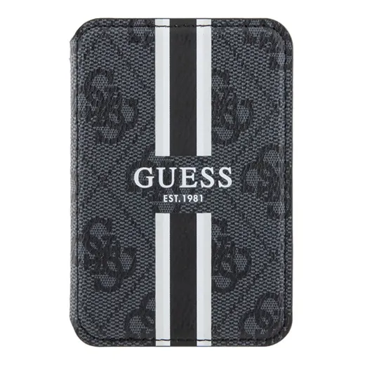 Магнитный бумажник Guess Cardslot MagSafe PU 4G Stripes. Цвет: чёрный