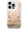 Чехол Guess для iPhone 14 Pro Max Liquid Glitter Paisley Hard. Цвет: золотой