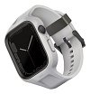 Ремешок силиконовый с чехлом Uniq Monos для Apple Watch 44мм/42мм. Цвет: серый