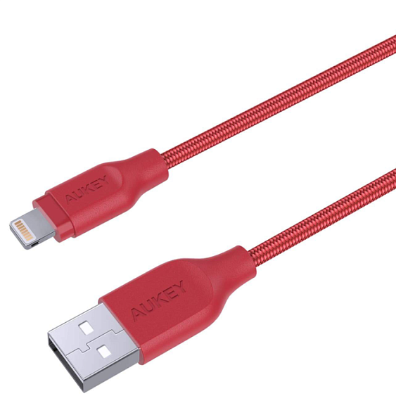 Кабель Aukey MFi Lightning — USB-A. 2м. Цвет: красный