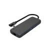Хаб Lyambda Slim Aluminum 9 в 1 Multimedia DUAL 4K/USB/PD. Цвет: серый