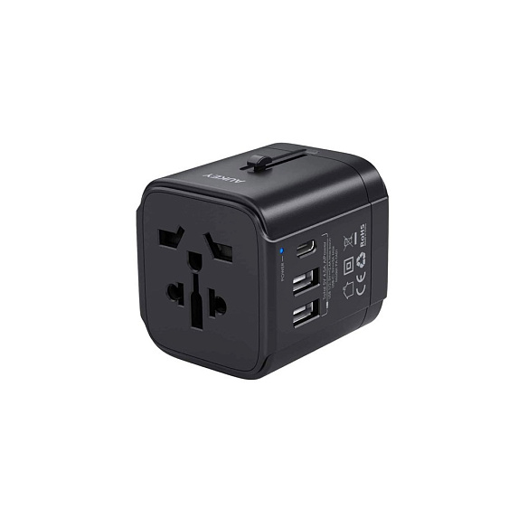 Адаптер питания AUKEY Универсальный адаптер для путешествий с USB-C и USB-A. Цвет: черный