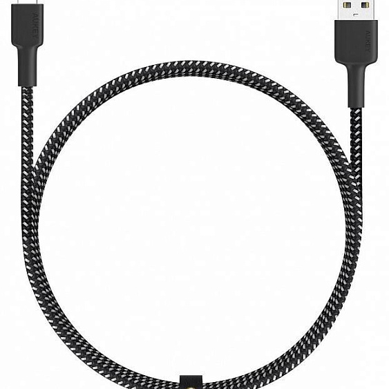 Кабель Aukey MFi Lightning — USB-A. 2м. Цвет: черный/белый