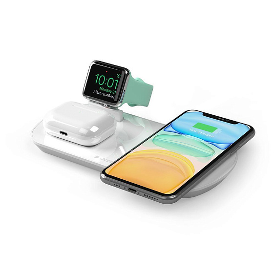 Док-станция Deppa 3 в 1 для iPhone, Apple Watch, Airpods 17.5W. Цвет: белый