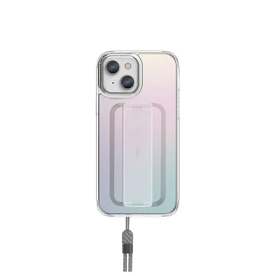 Чехол Uniq HELDRO для iPhone 13 с ремешком. Цвет: радужный