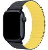 Ремешок силиконовый магнитный uBear Mode для Apple Watch 38/40/41мм. Цвет: чёрный/жёлтый