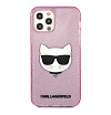 Чехол Lagerfeld для iPhone 12/12 Pro TPU Glitters Choupette Transp. Цвет: розовый