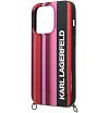 Чехол Lagerfeld для iPhone 14 Pro PC/TPU Choupette body Hard. Цвет: розовый/чёрный