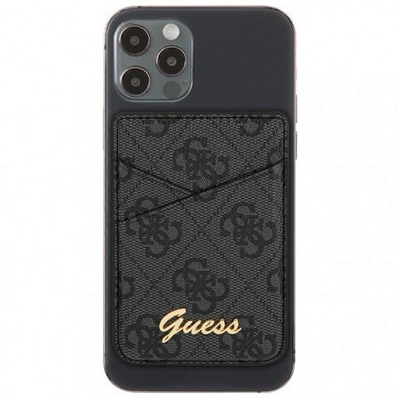 Магнитный бумажник Guess Wallet Cardslot Magsafe 4G Trangle logo. Цвет: чёрный