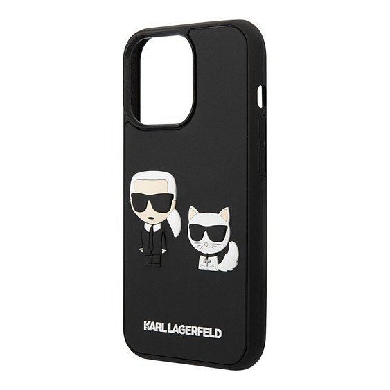Чехол Lagerfeld для iPhone 14 Pro Max 3D Rubber Karl & Choupette Hard. Цвет: чёрный