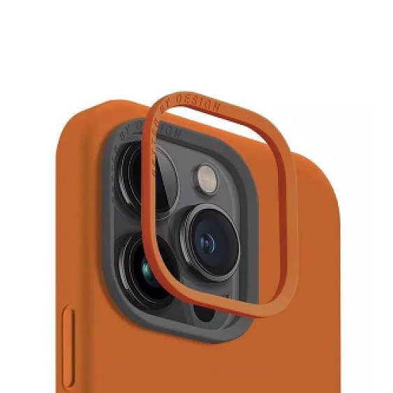 Чехол Uniq LINO MagSafe для iPhone 15 Pro. Цвет: оранжевый