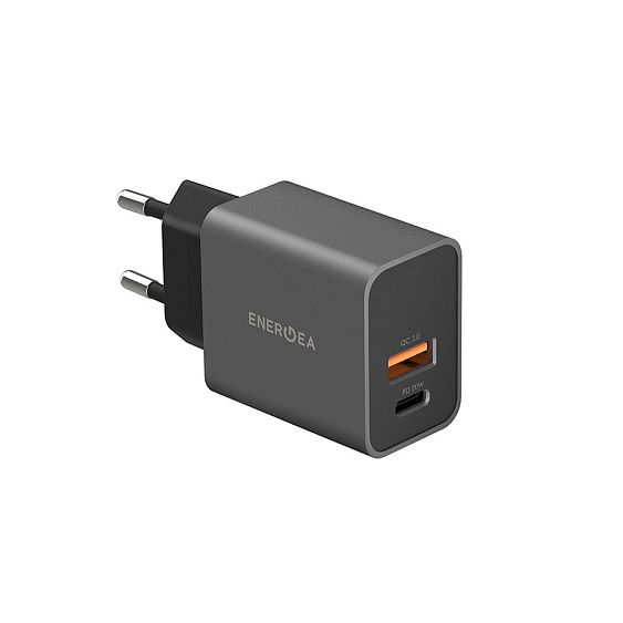 Адаптер питания EnergEA Ampcharge USB-C, USB-A QC 3.0, 20W Gunmetal