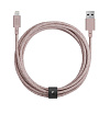 Кабель Native Union 3м., Lightning to USB (ver. 2). Цвет: розовый