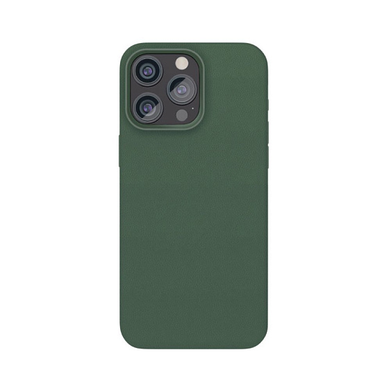 Чехол защитный vlp ecopelle case с MagSafe для iPhone 15 Pro. Цвет: тёмно-зелёный