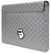 Чехол Lagerfeld Saffiano Sleeve Monogram NFT Choupette для ноутбуков 13"/14". Цвет: серебристый