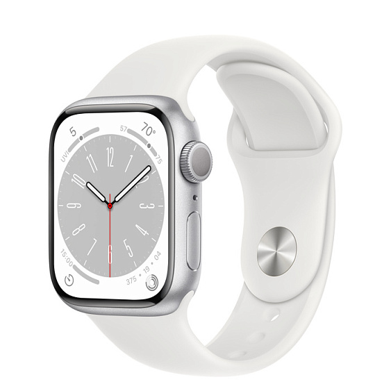 Apple Watch Series 8, 41мм, корпус из алюминия серебристого цвета