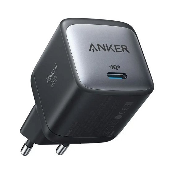 Сетевое зарядное устройство Anker PowerPort Nano II, GaN, PD, 45W. Цвет: чёрный